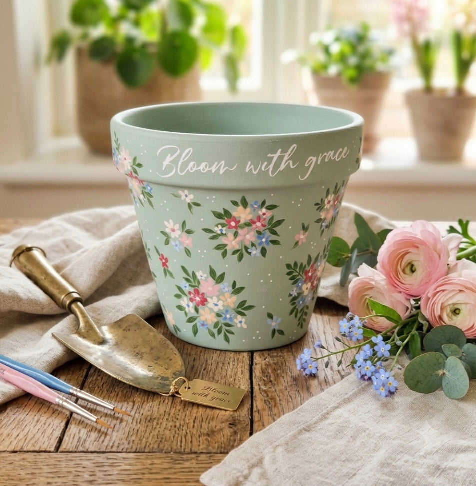 Handpainted terracotta pots
