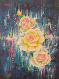 In the beginning. Oil painting on canvas board