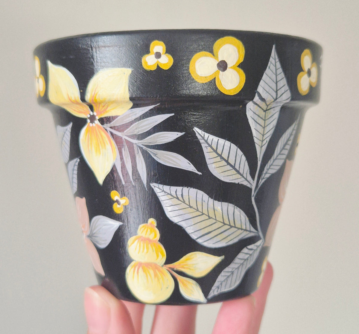 Hand-painted 9cm Terracotta Pot- Pray contiually
