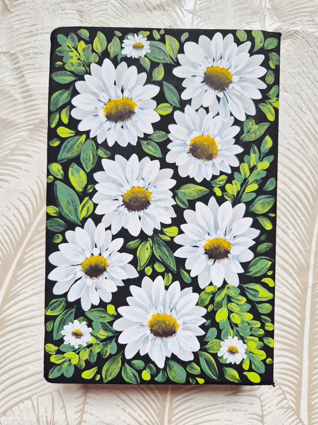 Handpainted NLT Bible - El Shaddai White flower design