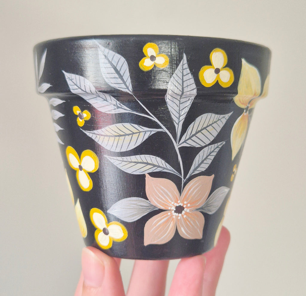 Hand-painted 9cm Terracotta Pot- Pray contiually