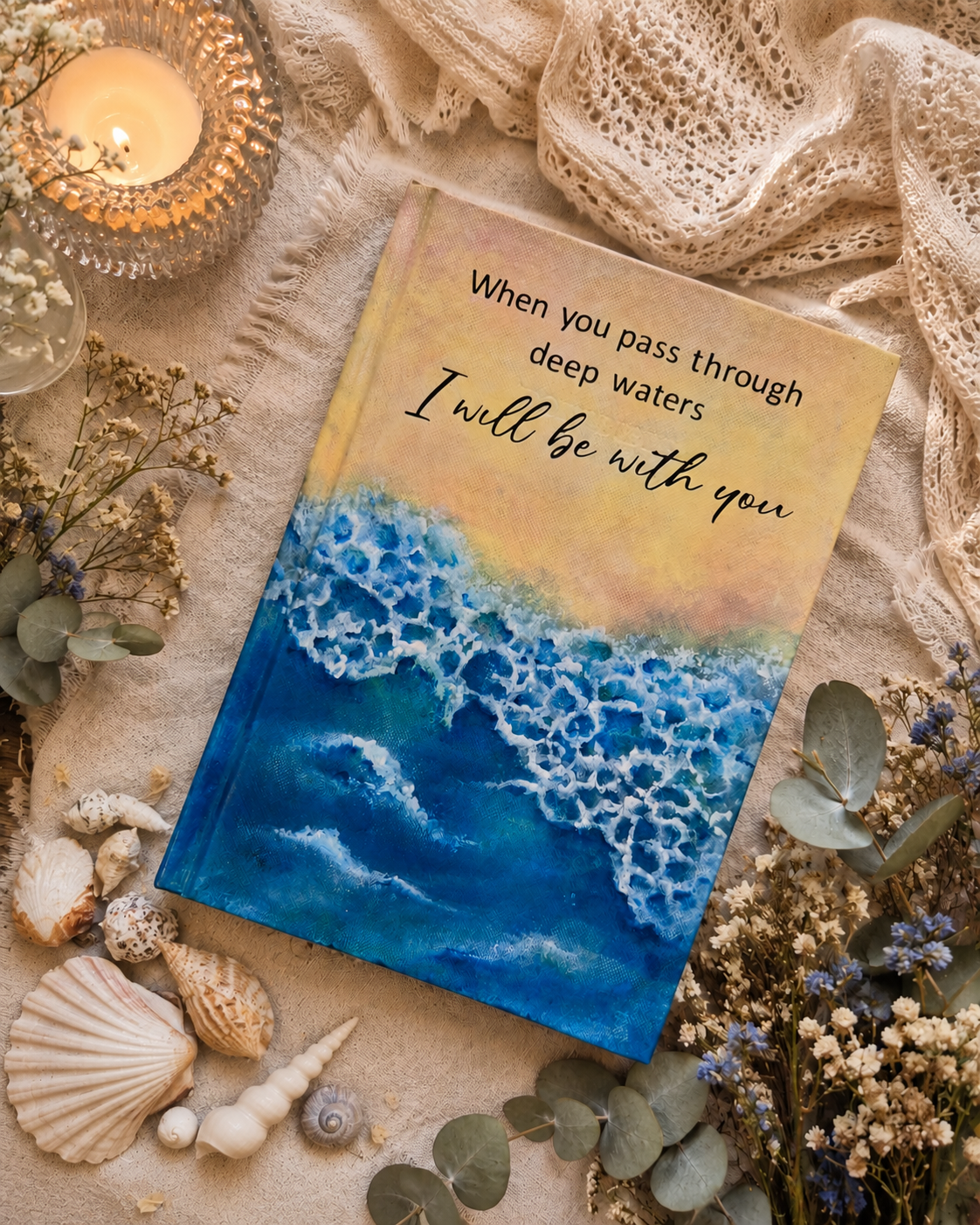 Handpainted NIV Deep water beach bible