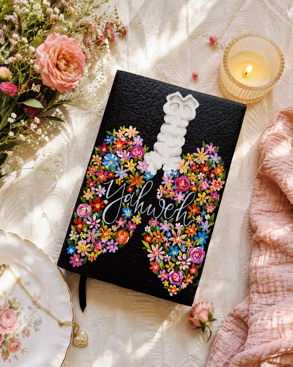 Handpainted NLT Bible - Yahweh Lungs