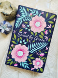 Handpainted NCV Bible - Saved by grace, tropical flowers and leaves design