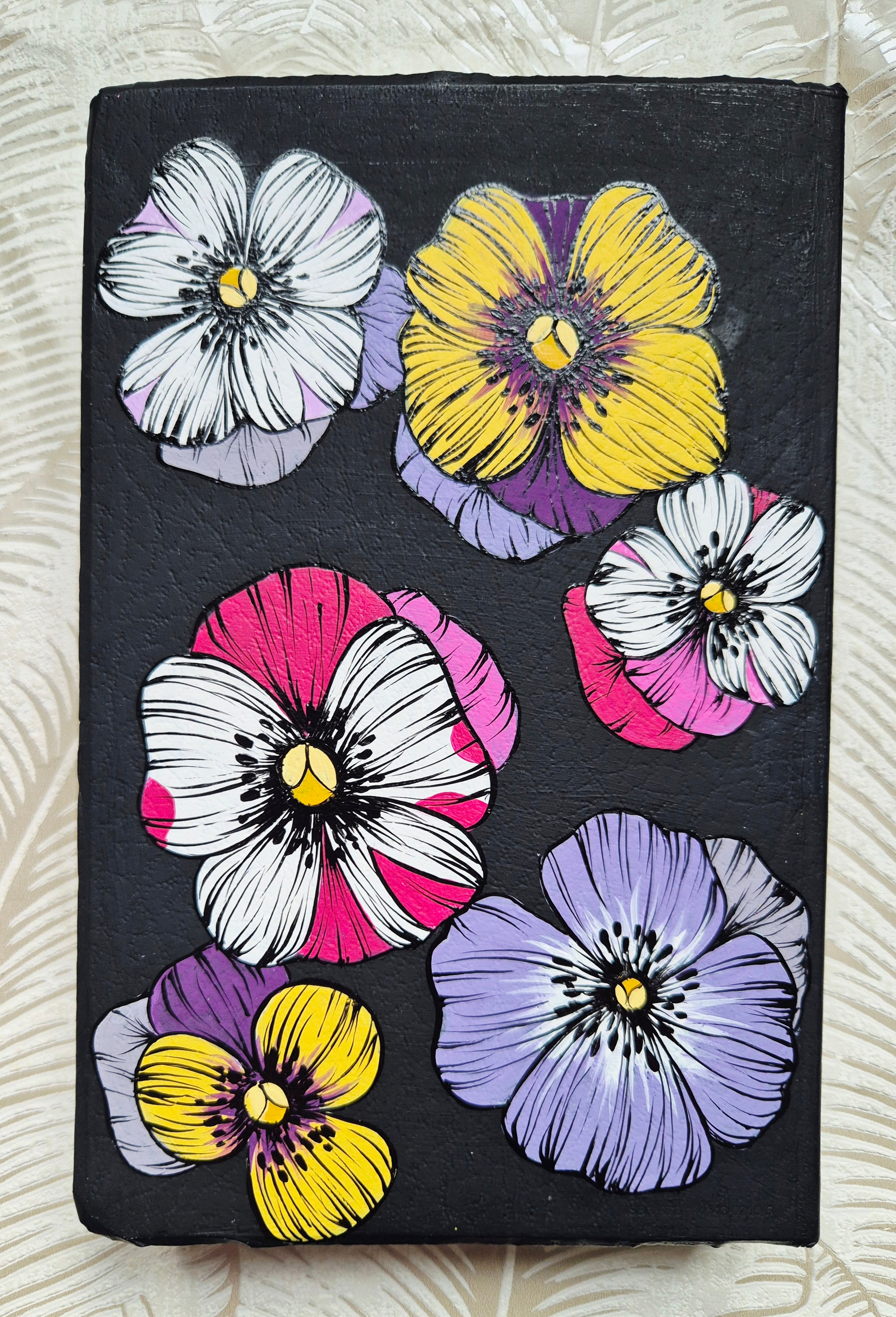 Handpainted NLT Bible - Delight in the Lord, Pansy design