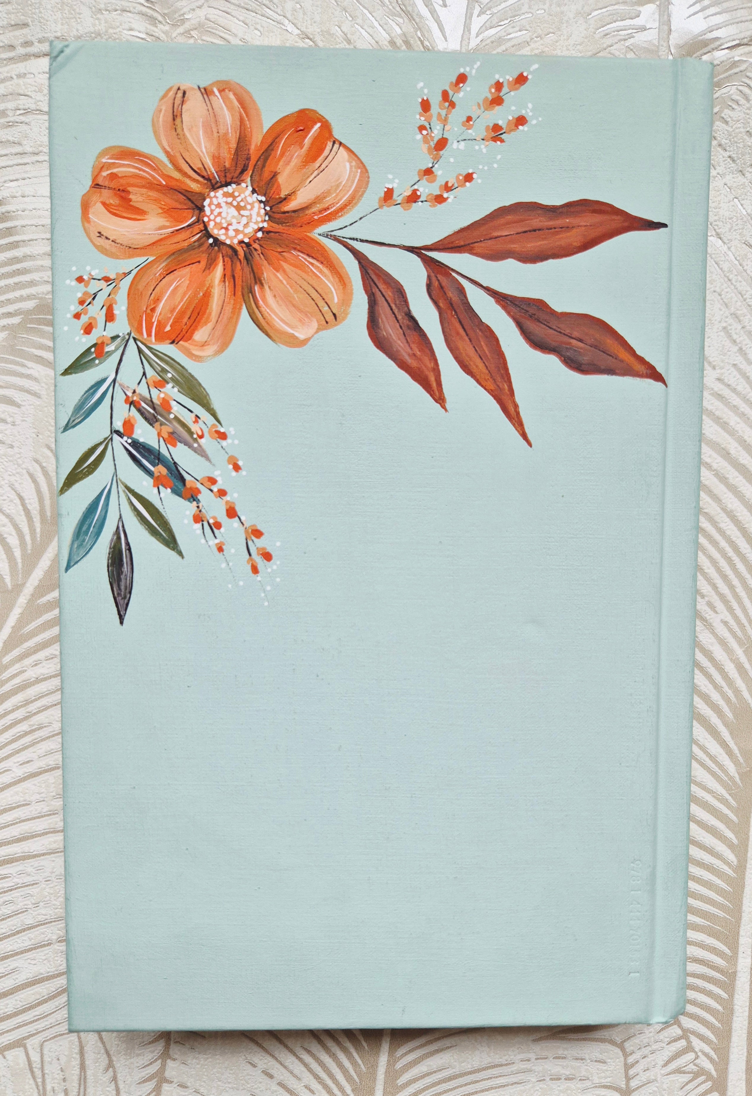 Handpainted NIV Bible - Blessed - autumnal tone flowers and leaves.